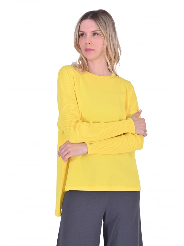 İNVEE 5879 Triko Tunik - Koyu Sarı