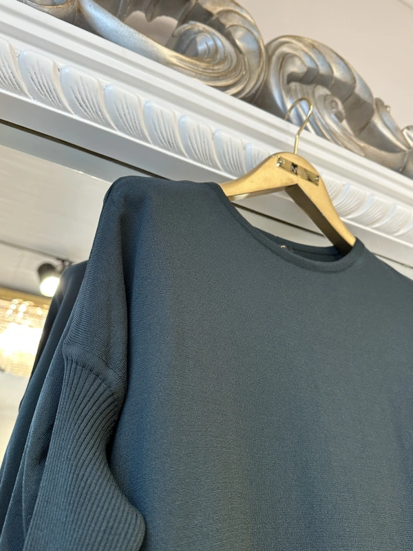 İNVEE 5879 Triko Tunik - Zümrüt