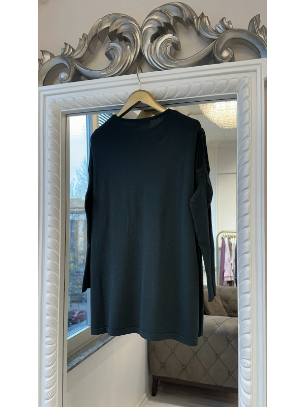 İNVEE 5879 Triko Tunik - Zümrüt