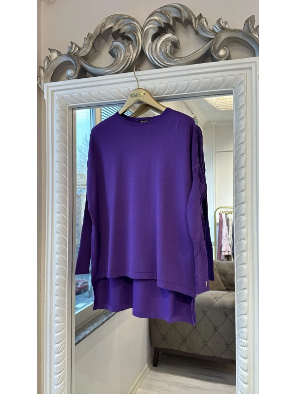 İNVEE 5879 Triko Tunik - Mor