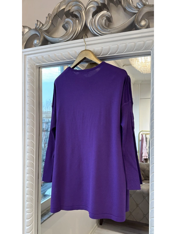 İNVEE 5879 Triko Tunik - Mor
