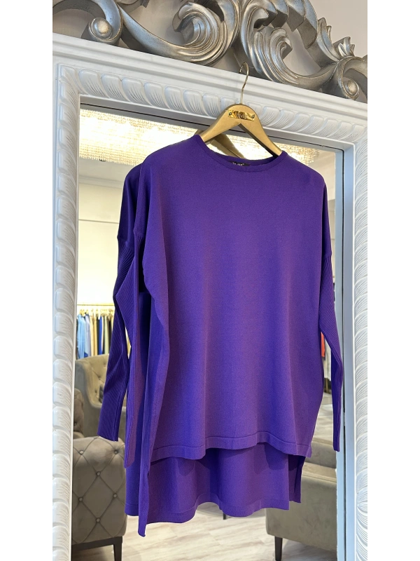 İNVEE 5879 Triko Tunik - Mor