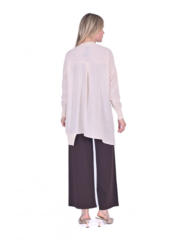 İNVEE 6122 Bej Keten Gömlek