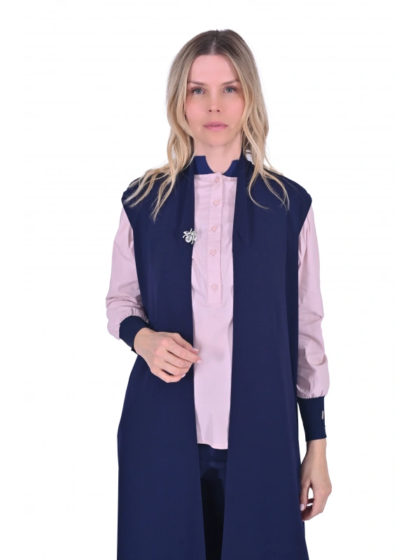 İNVEE 6136 Triko Yelek - Lacivert