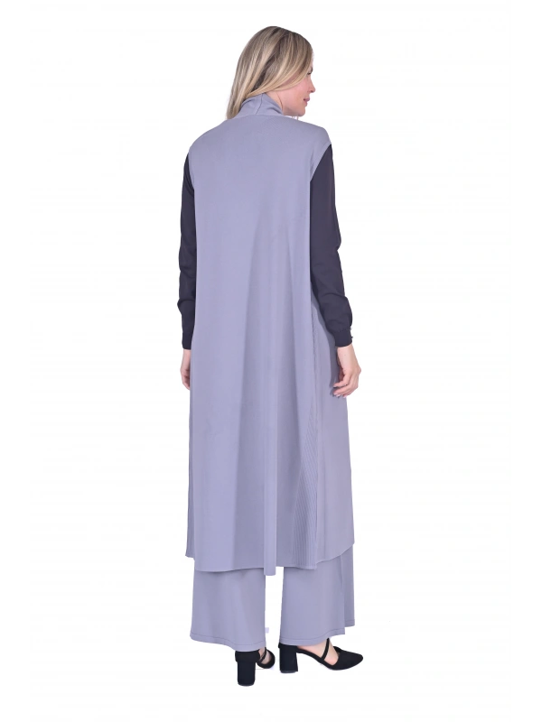 İNVEE 6136 Triko Yelek - Gri