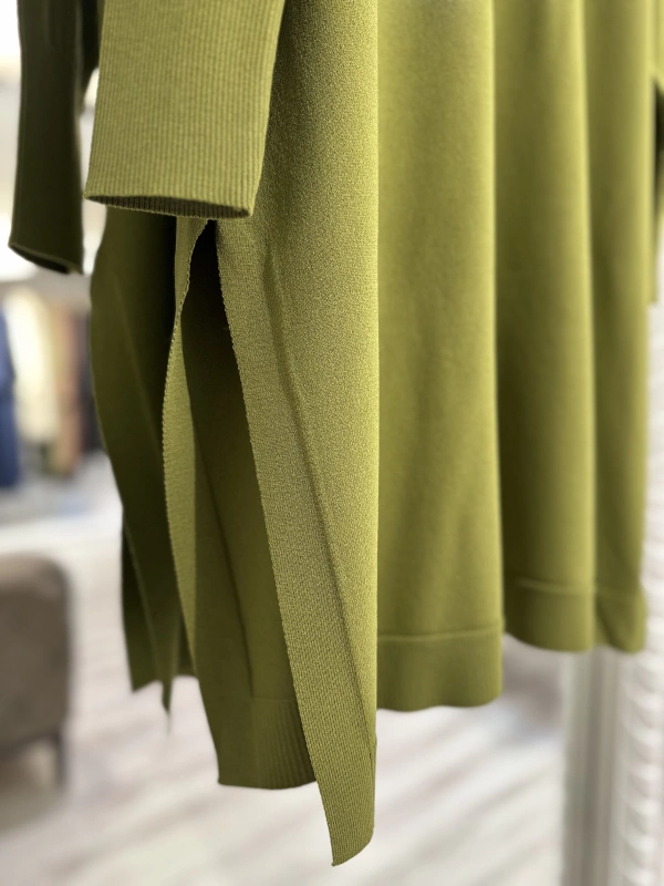 İNVEE 6222 Triko Tunik - Yağ Yeşili