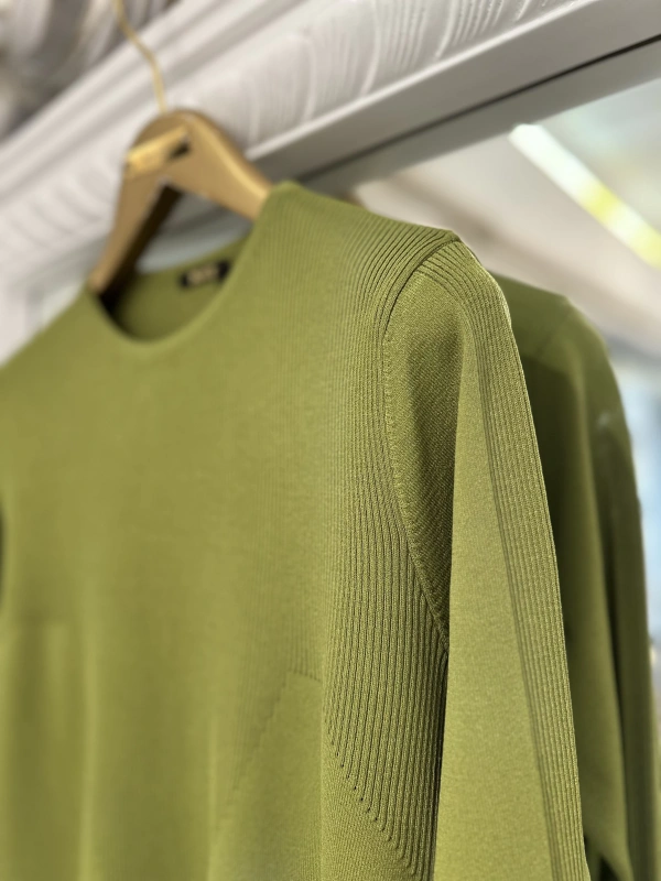 İNVEE 6222 Triko Tunik - Yağ Yeşili