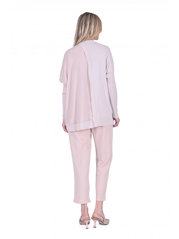 İNVEE 6248 Bej Triko/Caz Tunik