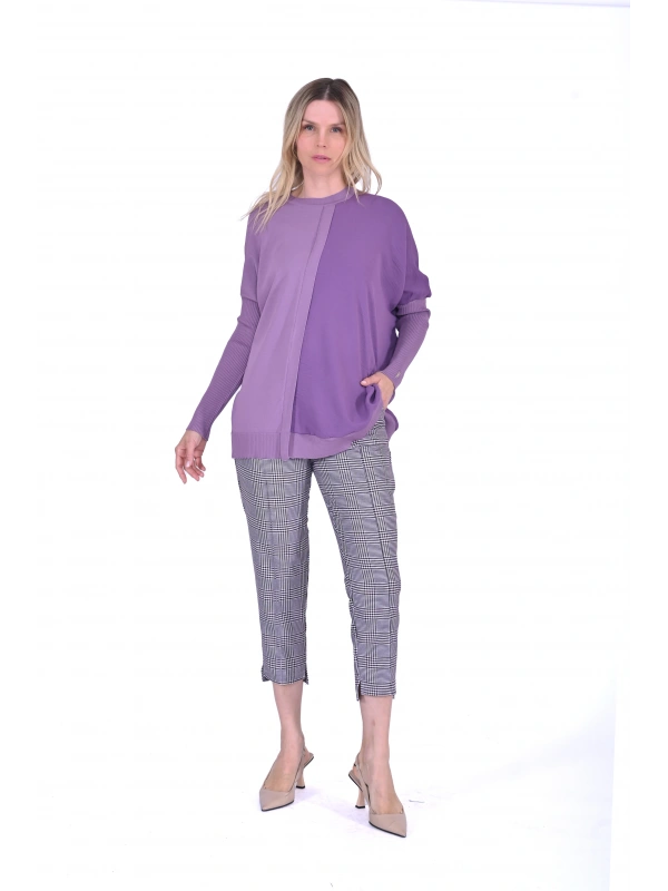 İNVEE 6248 Eflatun Triko/Caz Tunik