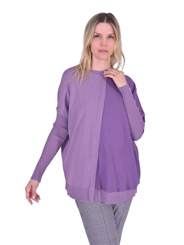 İNVEE 6248 Eflatun Triko/Caz Tunik