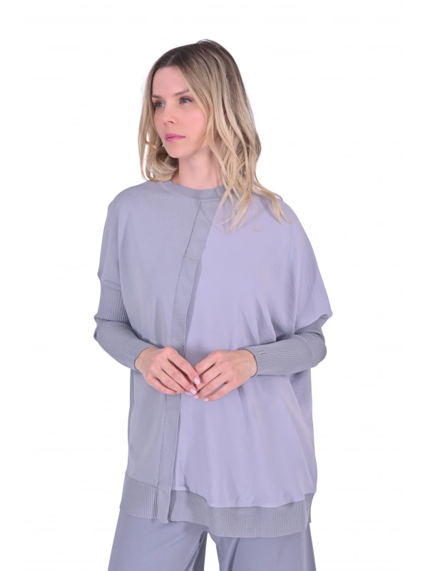 İNVEE 6248 Gri Triko/Caz Tunik