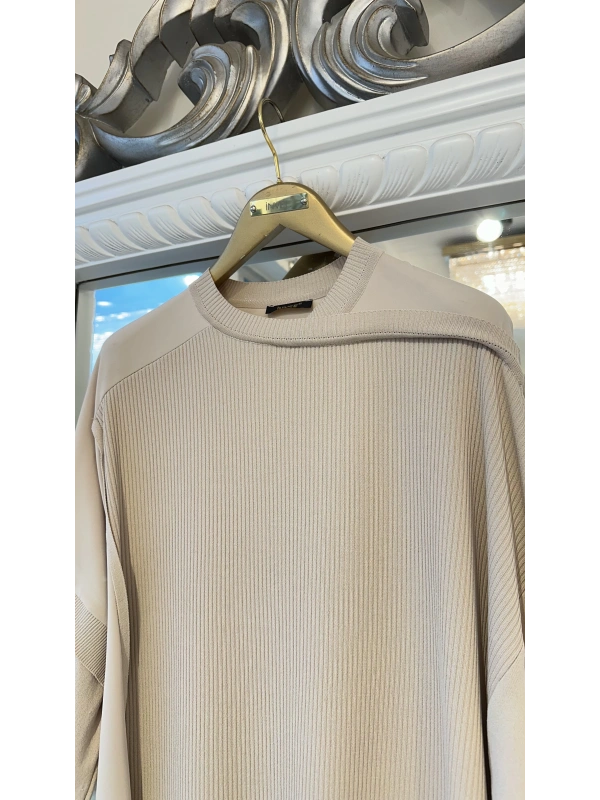 İNVEE Omzu Şifon Detaylı Tunik - Fondöten