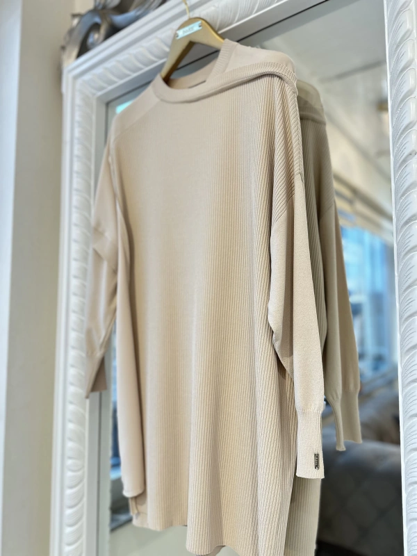 İNVEE Omzu Şifon Detaylı Tunik - Fondöten