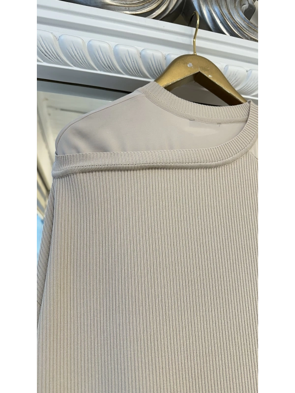 İNVEE Omzu Şifon Detaylı Tunik - Fondöten