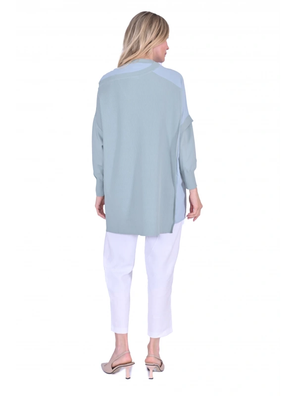 İNVEE Omzu Şifon Detaylı Tunik - Küfrengi