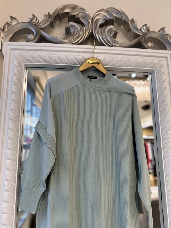 İNVEE Omzu Şifon Detaylı Tunik - Mint