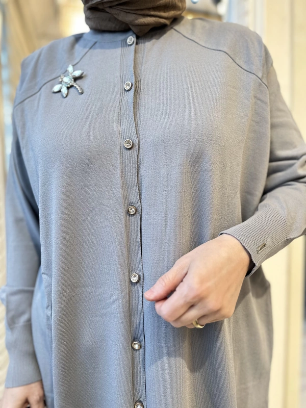 İNVEE 6283 Gri Yusufçuk Hırka