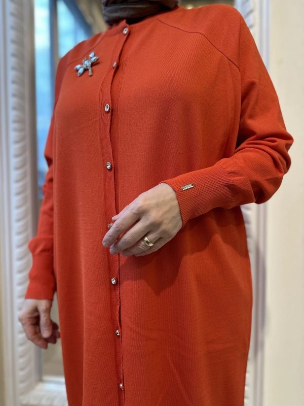 İNVEE 6283 Oranj Yusufçuk Hırka