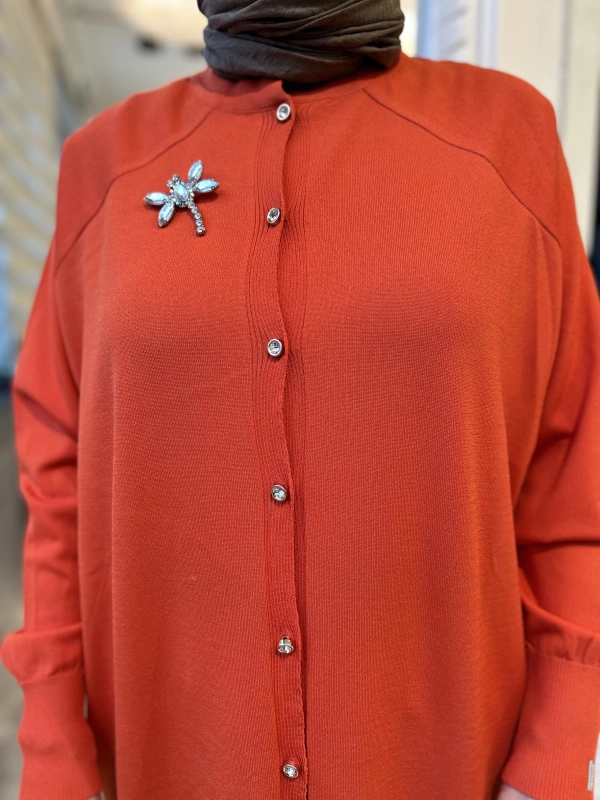 İNVEE 6283 Oranj Yusufçuk Hırka