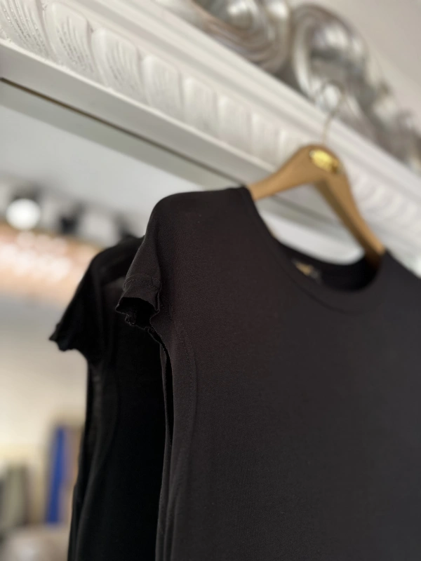 İNVEE Eteği Fırfır Detaylı İç Elbise - Siyah