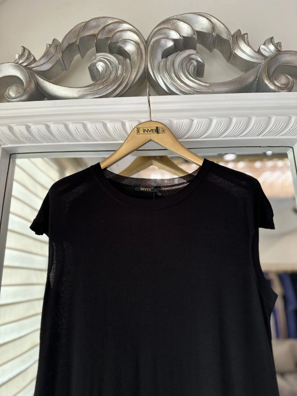 İNVEE Eteği Fırfır Detaylı İç Elbise - Siyah