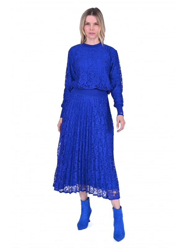 İNVEE 6326 Dantelli Etekli Takım - Sax