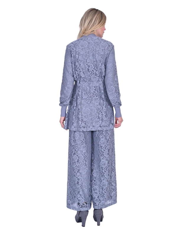 İNVEE 6352 Dantelli Takım - Gri