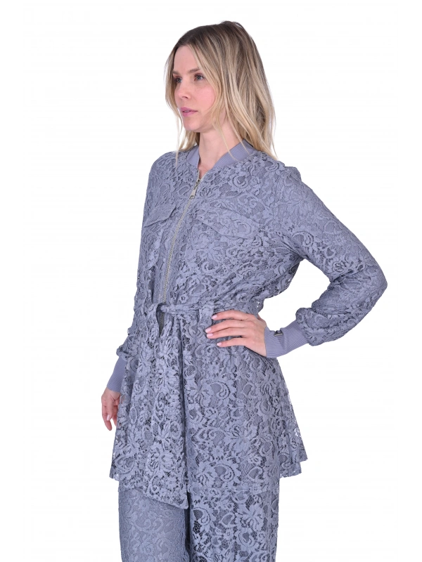 İNVEE 6352 Dantelli Takım - Gri