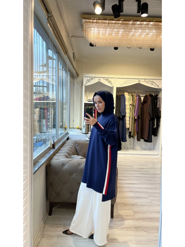 İNVEE 6367 Lacivert Triko Tunik