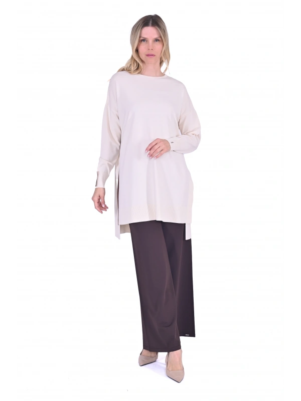 İNVEE 6367 Vanilya Triko Tunik