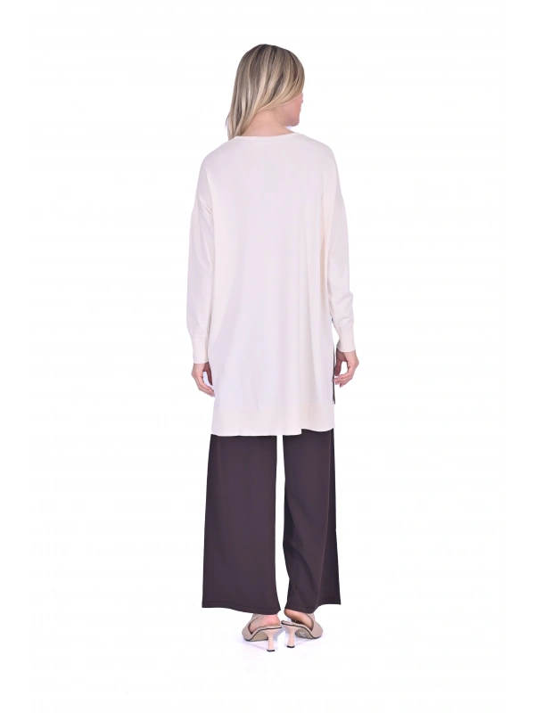 İNVEE 6367 Vanilya Triko Tunik