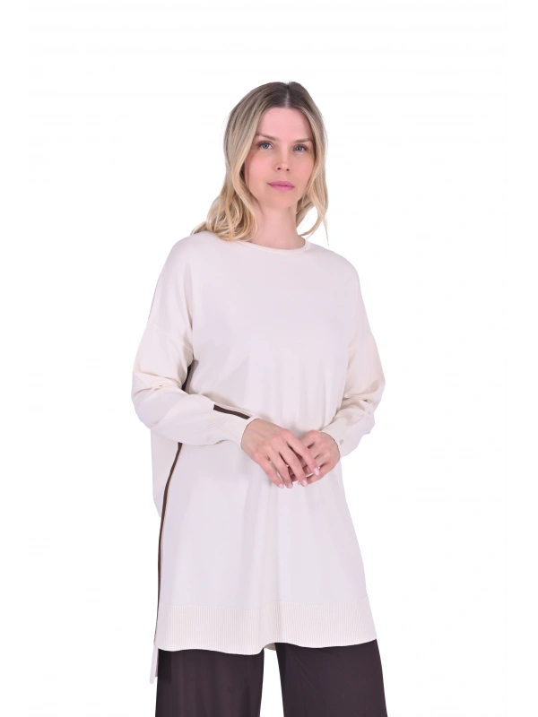 İNVEE 6367 Vanilya Triko Tunik