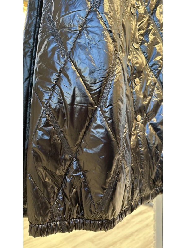 İNVEE 6378 Parlak Siyah Kapitone Mont