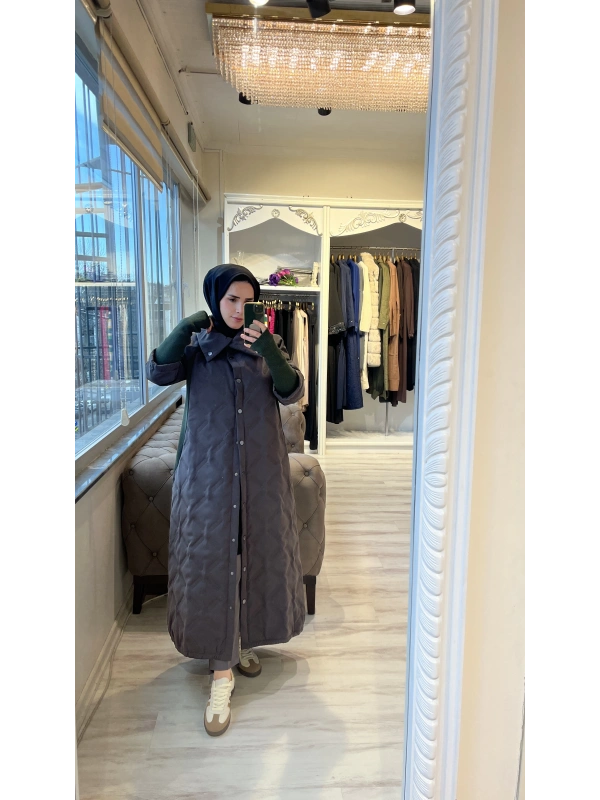 İNVEE 6378 Haki Kapitone Mont