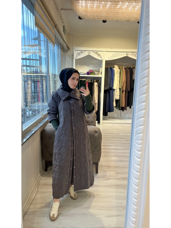 İNVEE 6378 Haki Kapitone Mont