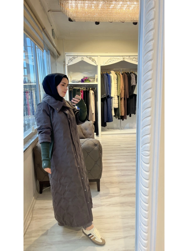 İNVEE 6378 Haki Kapitone Mont