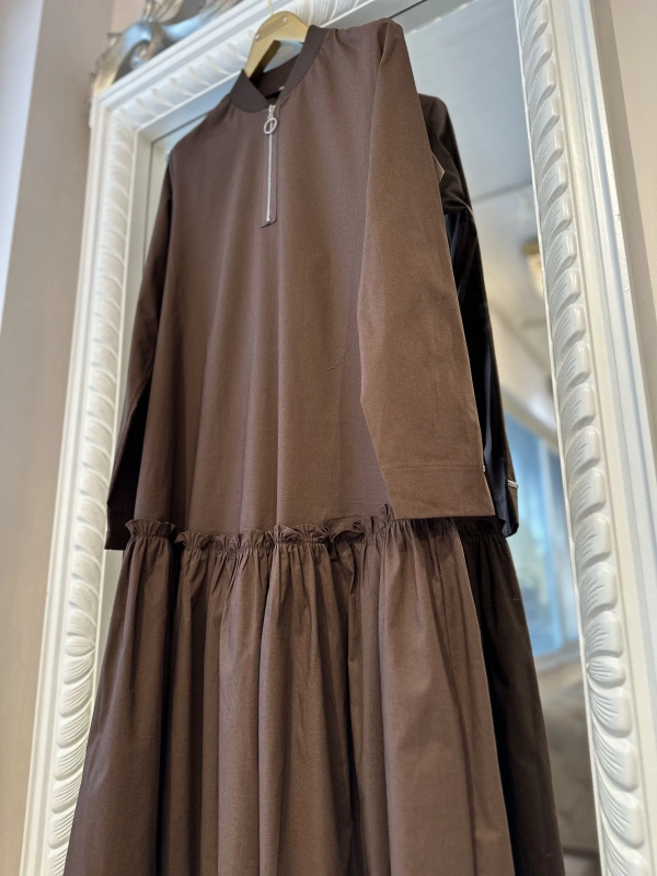 İNVEE 6389 Kahverengi Elbise