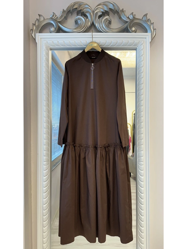 İNVEE 6389 Kahverengi Elbise