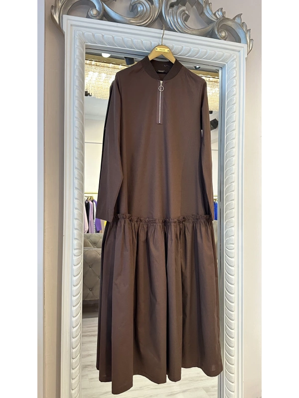 İNVEE 6389 Kahverengi Elbise