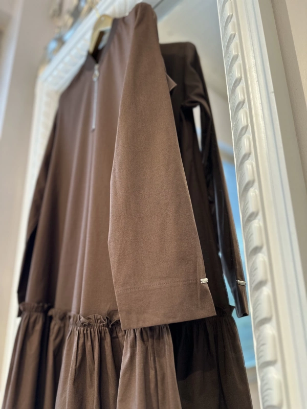 İNVEE 6389 Kahverengi Elbise