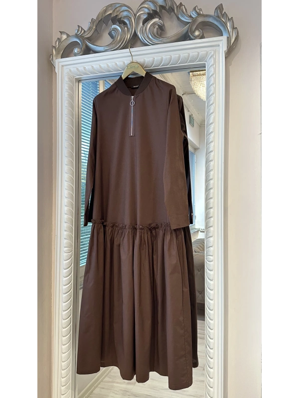 İNVEE 6389 Kahverengi Elbise