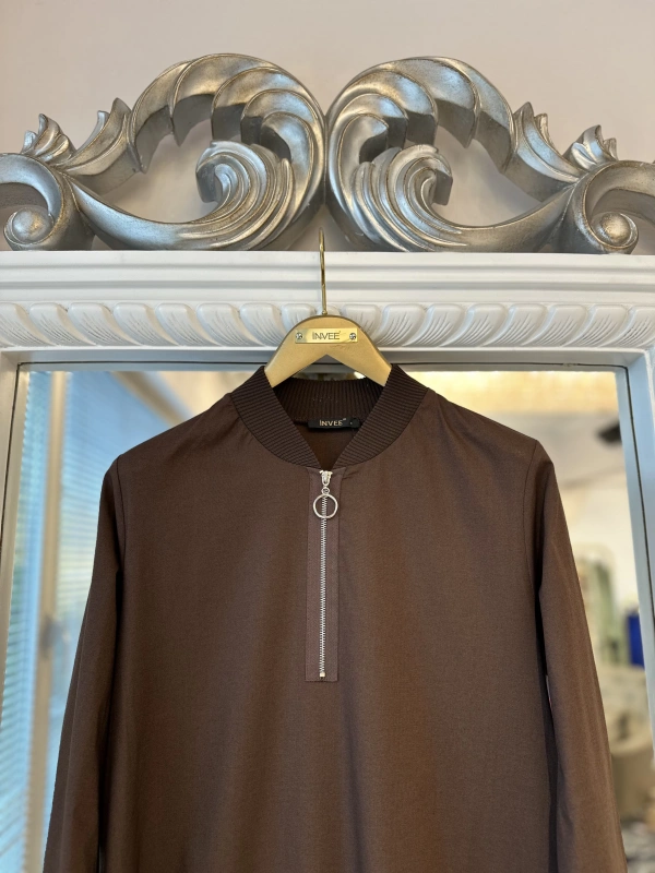 İNVEE 6389 Kahverengi Elbise