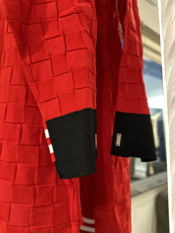 İNVEE 6401 Kesme Şeker Desen Triko Tunik - Kırmızı