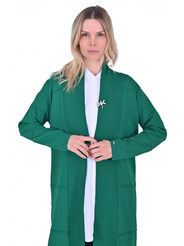 İNVEE 6402 Broş Detaylı Triko Hırka - Benetton