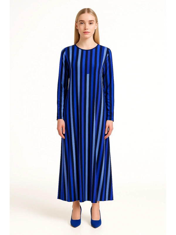 İNVEE 6407 Lacivert Triko Elbise