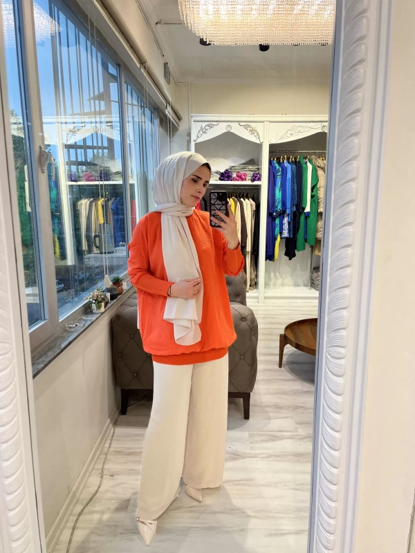 İNVEE 6419 Turuncu Caz Tunik