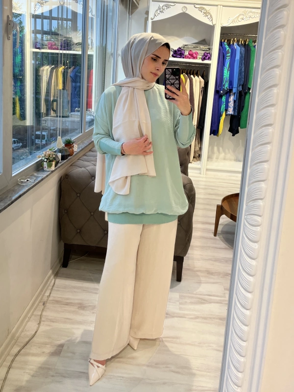 İNVEE 6419 Limon Küfü Caz Tunik