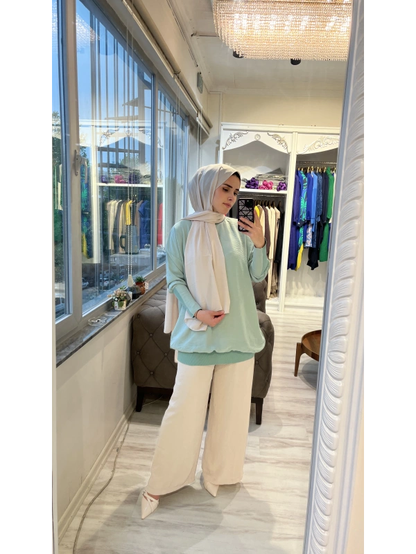 İNVEE 6419 Limon Küfü Caz Tunik