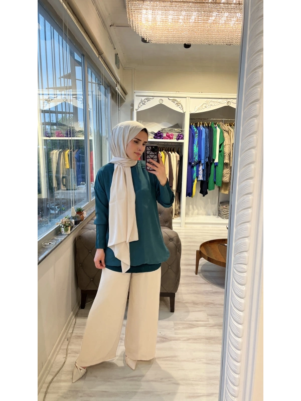 İNVEE 6419 Zümrüt Caz Tunik