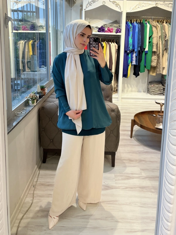 İNVEE 6419 Zümrüt Caz Tunik